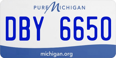 MI license plate DBY6650