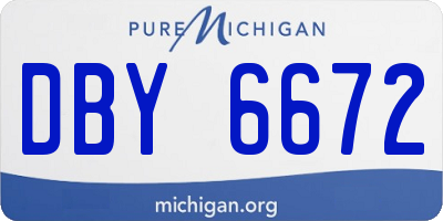 MI license plate DBY6672