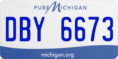 MI license plate DBY6673