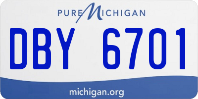 MI license plate DBY6701