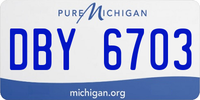 MI license plate DBY6703