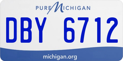 MI license plate DBY6712