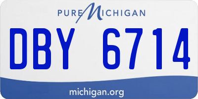 MI license plate DBY6714