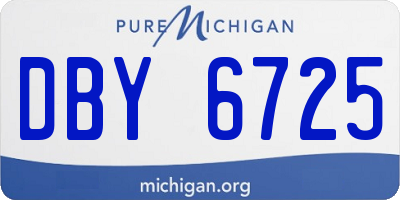 MI license plate DBY6725