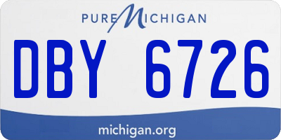 MI license plate DBY6726
