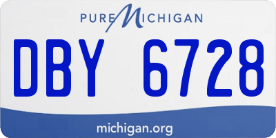 MI license plate DBY6728