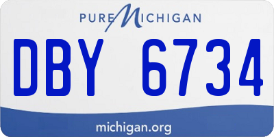 MI license plate DBY6734