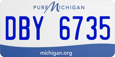 MI license plate DBY6735