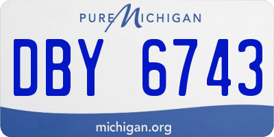 MI license plate DBY6743