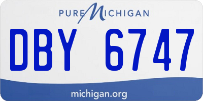 MI license plate DBY6747