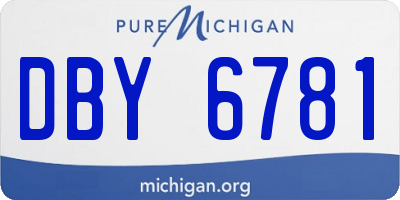 MI license plate DBY6781