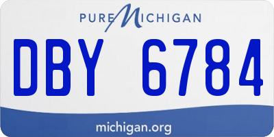 MI license plate DBY6784