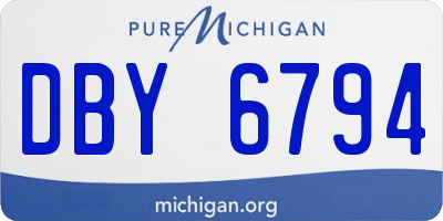 MI license plate DBY6794