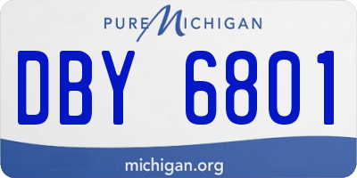 MI license plate DBY6801