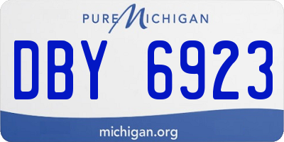 MI license plate DBY6923