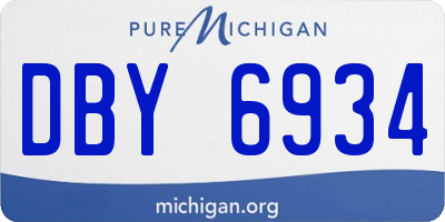 MI license plate DBY6934
