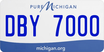 MI license plate DBY7000