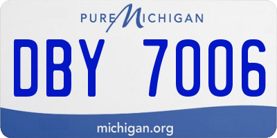 MI license plate DBY7006