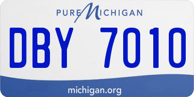 MI license plate DBY7010