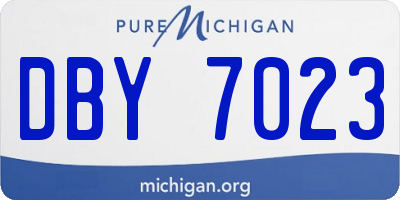MI license plate DBY7023