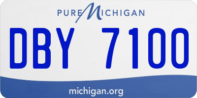 MI license plate DBY7100