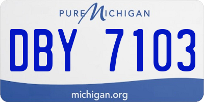 MI license plate DBY7103