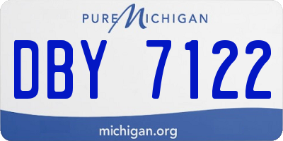MI license plate DBY7122