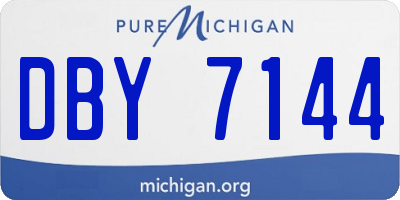 MI license plate DBY7144