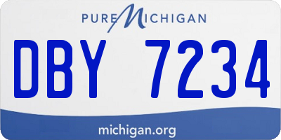 MI license plate DBY7234