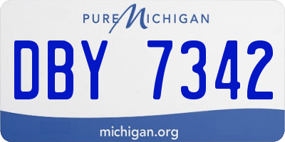 MI license plate DBY7342