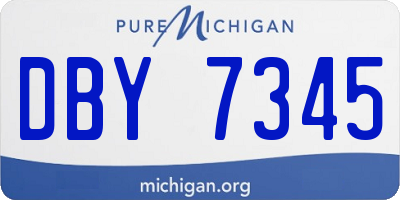 MI license plate DBY7345