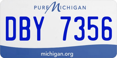 MI license plate DBY7356