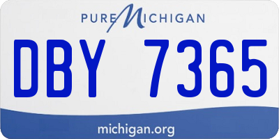 MI license plate DBY7365