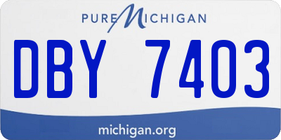 MI license plate DBY7403