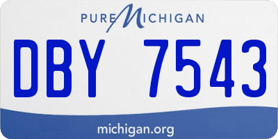 MI license plate DBY7543