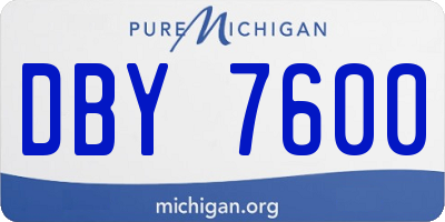 MI license plate DBY7600