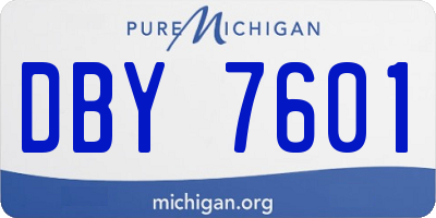 MI license plate DBY7601