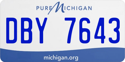 MI license plate DBY7643