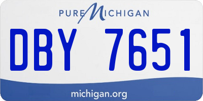 MI license plate DBY7651