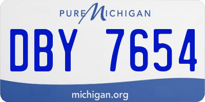 MI license plate DBY7654
