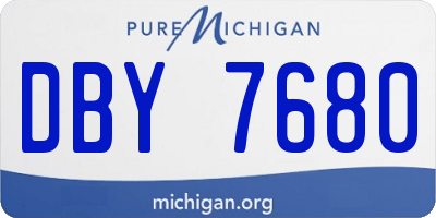 MI license plate DBY7680