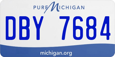MI license plate DBY7684