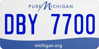 MI license plate DBY7700