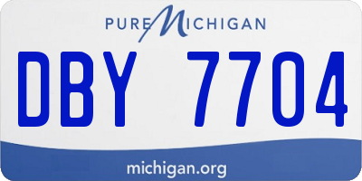 MI license plate DBY7704