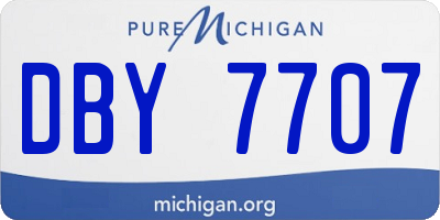 MI license plate DBY7707