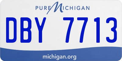 MI license plate DBY7713