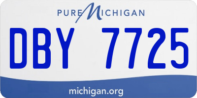 MI license plate DBY7725