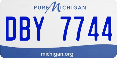 MI license plate DBY7744