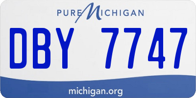 MI license plate DBY7747