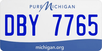 MI license plate DBY7765